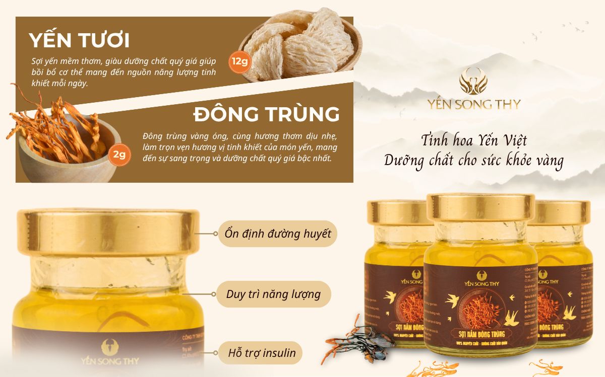 Tổ yến chưng đông trùng hạ thảo có khả năng hỗ trợ các bệnh nhân tiểu đường cân bằng đường huyết